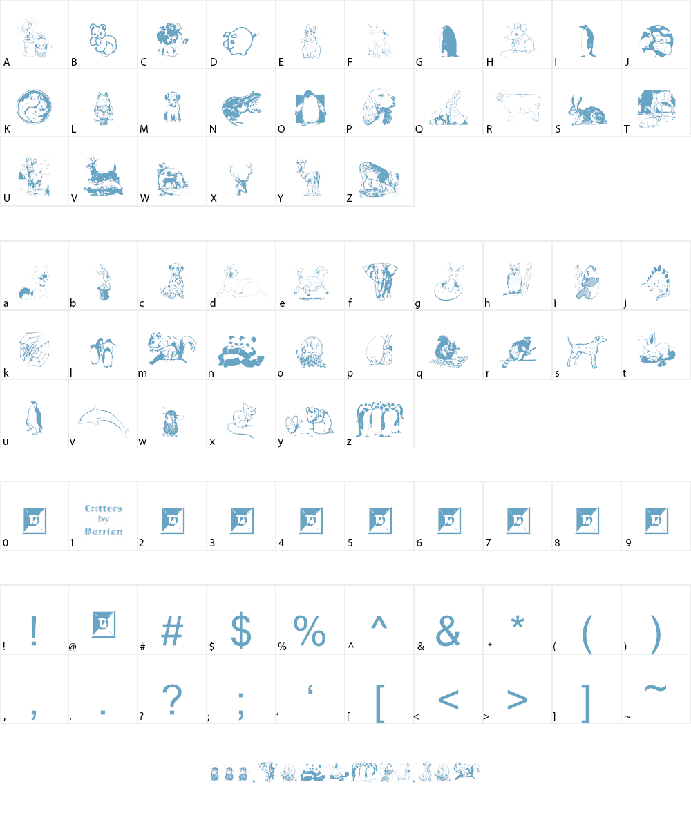 Critters Font Character
